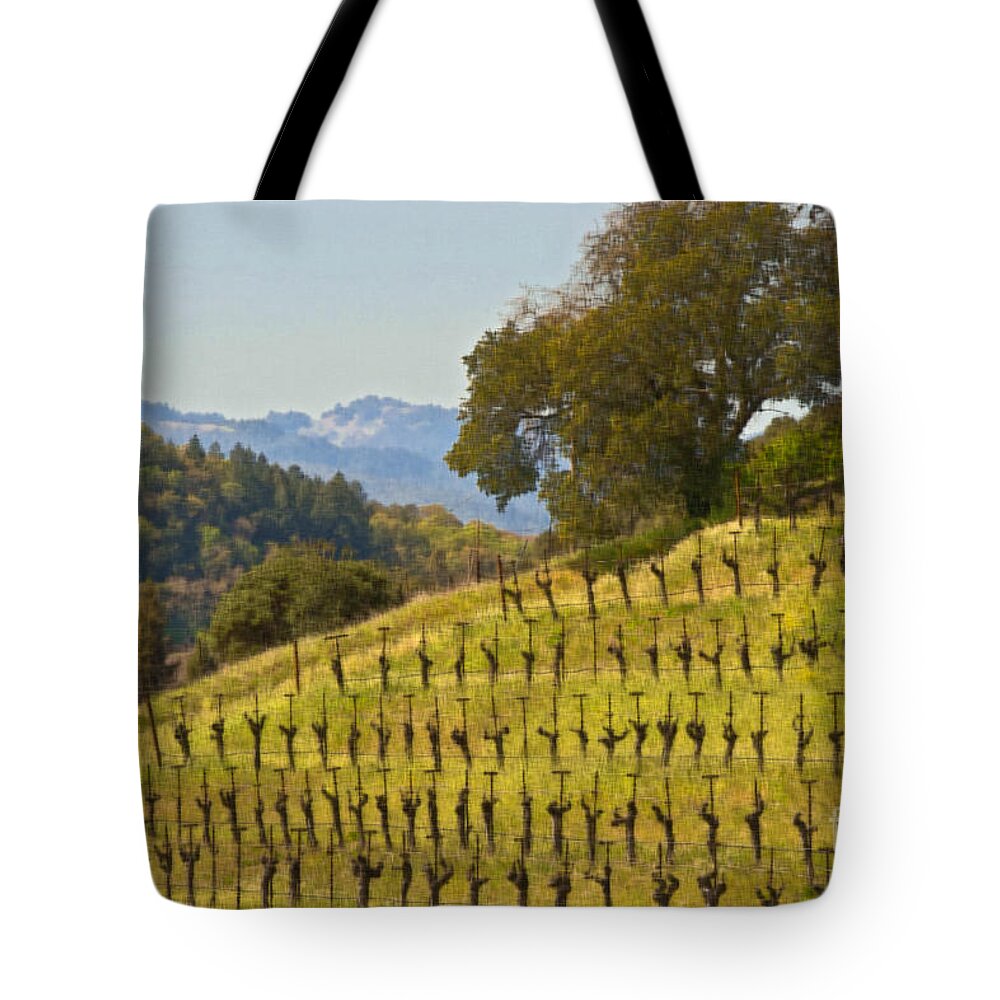 Napa Tote Bag featuring the photograph Hillside Vines #2 by Mark Ali