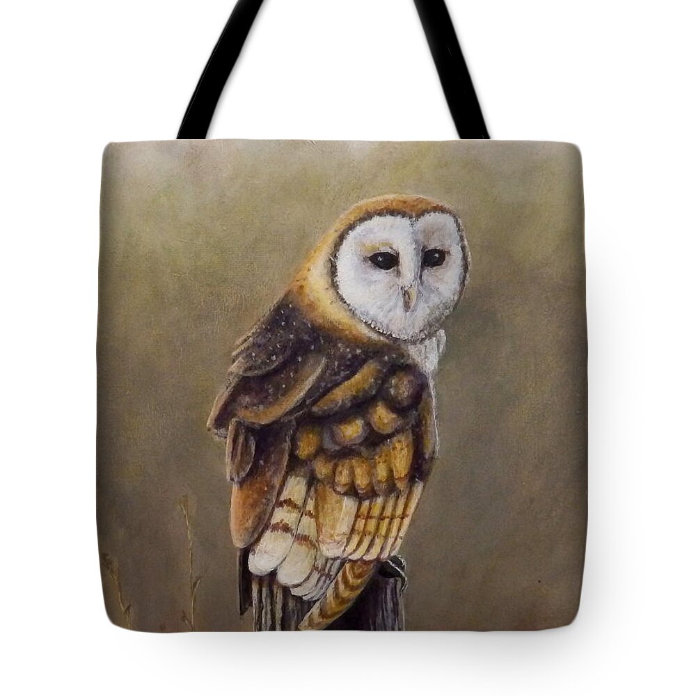 Bird Tote Bag featuring the painting His majesty Sits by Dan Wagner