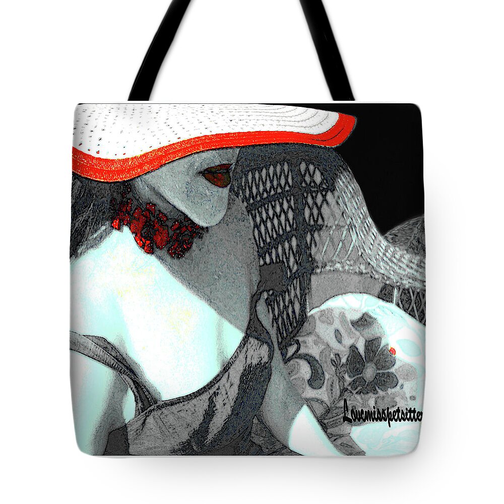Art Tote Bag featuring the digital art Abstract Woman Art 1 by Miss Pet Sitter