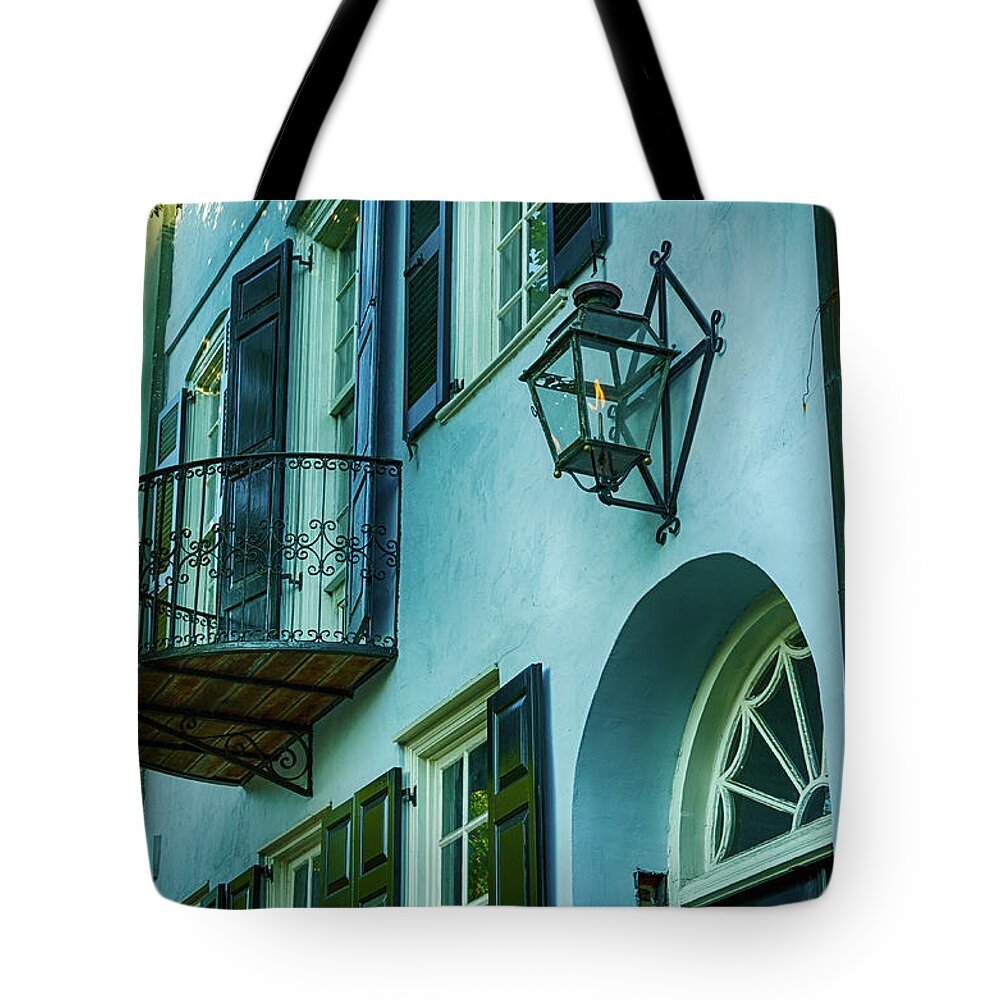 Balcony Tote Bag featuring the photograph Historic Charleston Home by Anthony Doudt