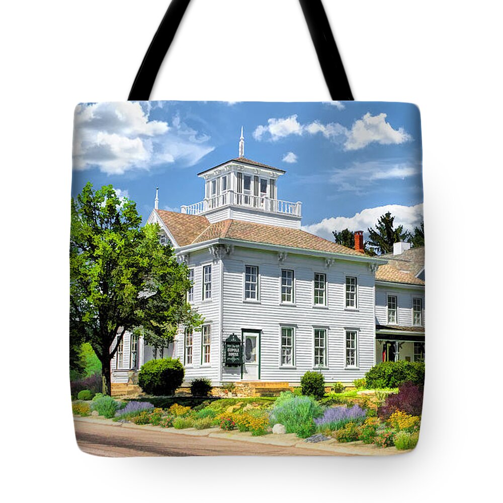 Door County Tote Bag featuring the painting Historic Cupola House in Egg Harbor Door County by Christopher Arndt