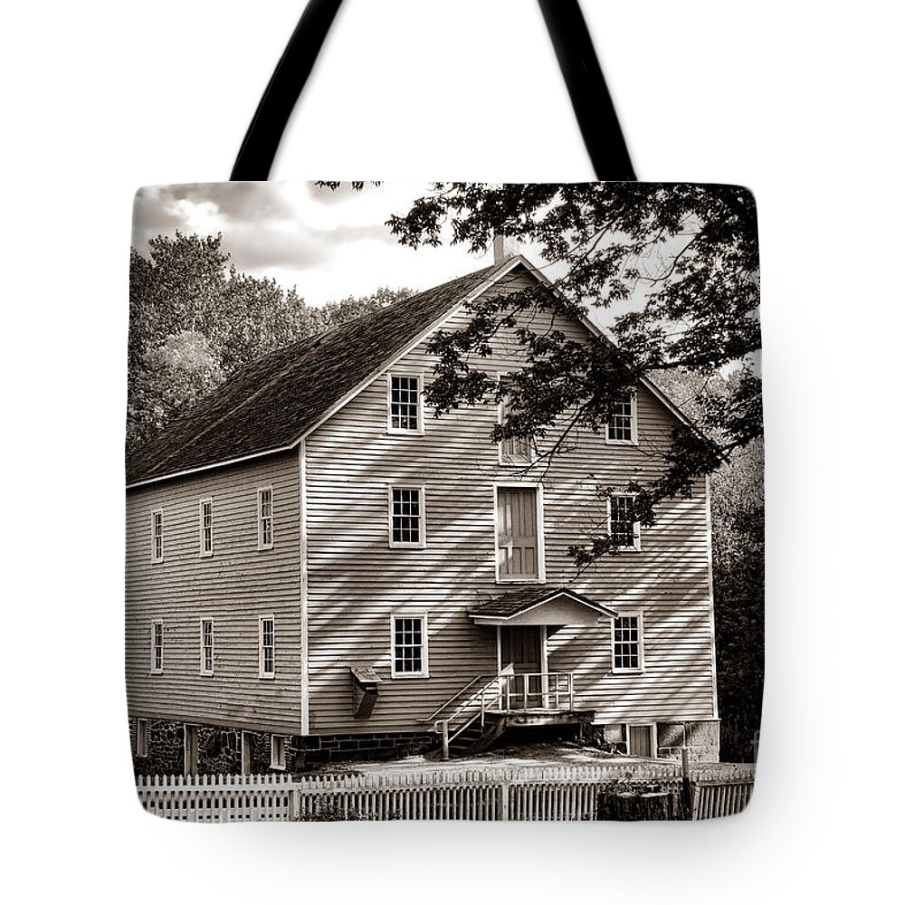 Walnford Tote Bag featuring the photograph Historic Walnford Mill by Olivier Le Queinec