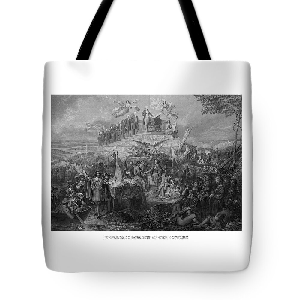Us Presidents Tote Bag featuring the drawing Historical Monument Of Our Country by War Is Hell Store