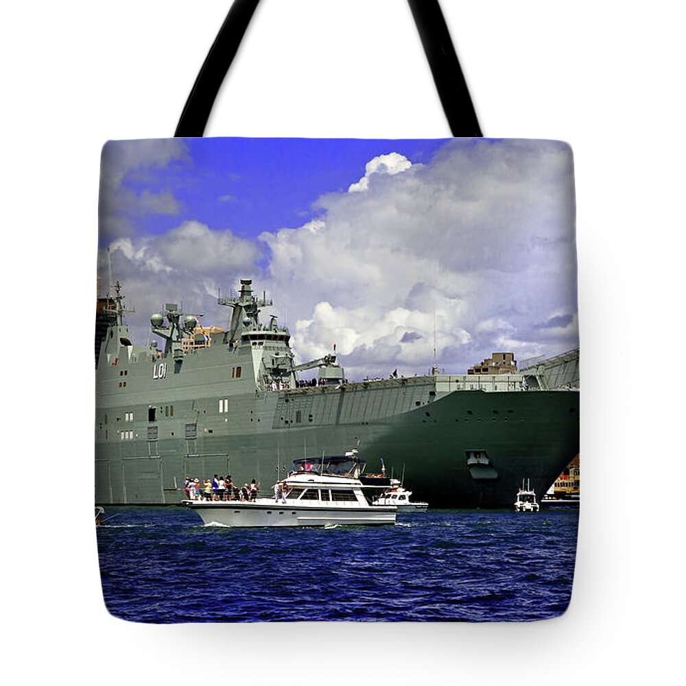 Hmas Adelaide Tote Bag featuring the photograph HMAS Adelaide III by Miroslava Jurcik