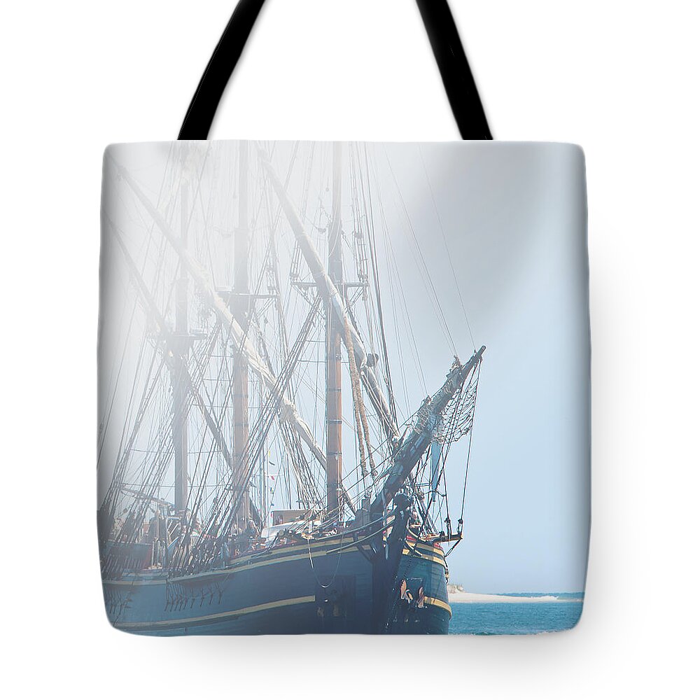 Scenery Tote Bag featuring the photograph HMS Bounty by Kenneth Albin