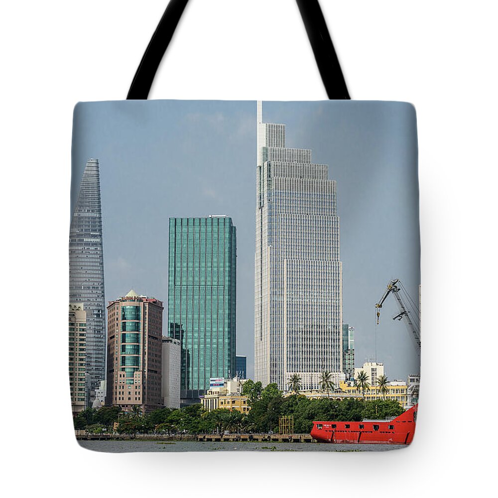 Cityscape;river;landscape;skyscraper Tote Bag featuring the photograph Ho Chi Minh City 1 by Werner Padarin