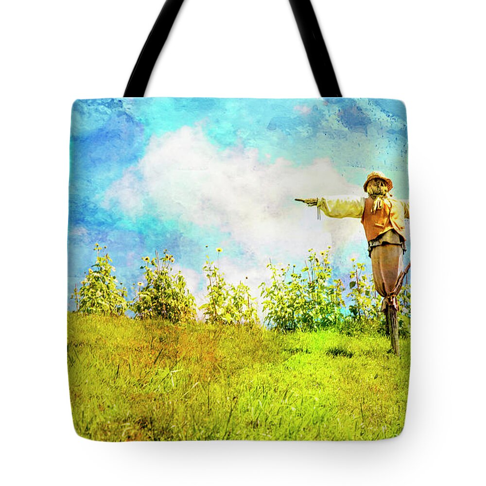 Hobbits Tote Bag featuring the photograph Hobbit Scarecrow by Kathryn McBride