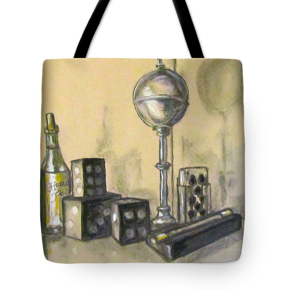 Wine Bottle Tote Bag featuring the drawing Hocus Pocus by Barbara O'Toole