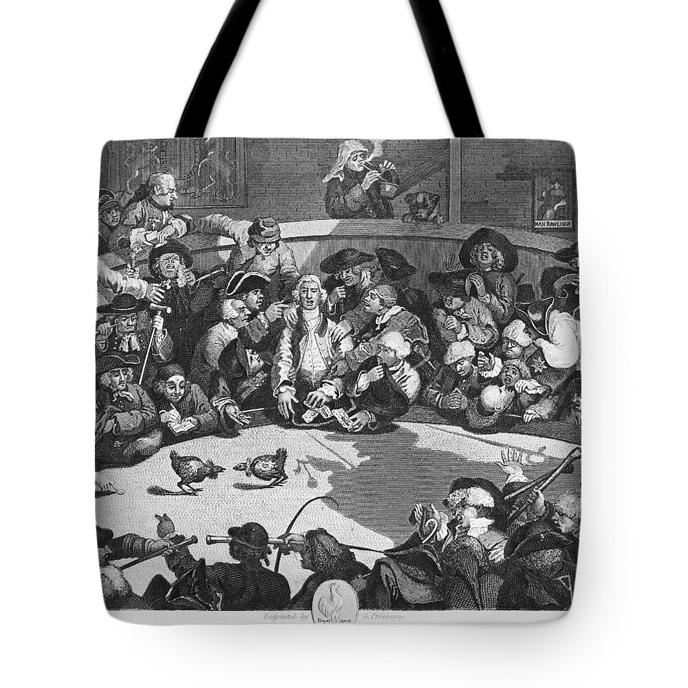 1759 Tote Bag featuring the photograph Hogarth: Cockpit, 1759 by Granger