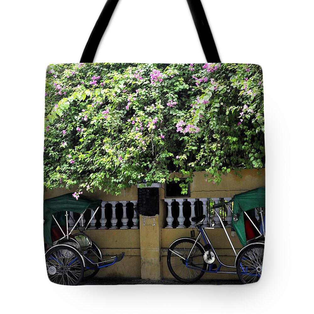 Hoi An Tote Bag featuring the photograph Hoi An Cyclos by Andrew Dinh