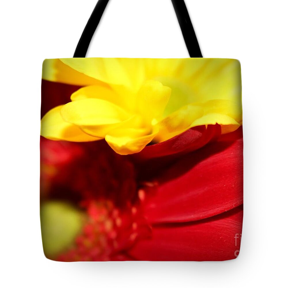 Red Tote Bag featuring the photograph Holding hands by Deena Withycombe