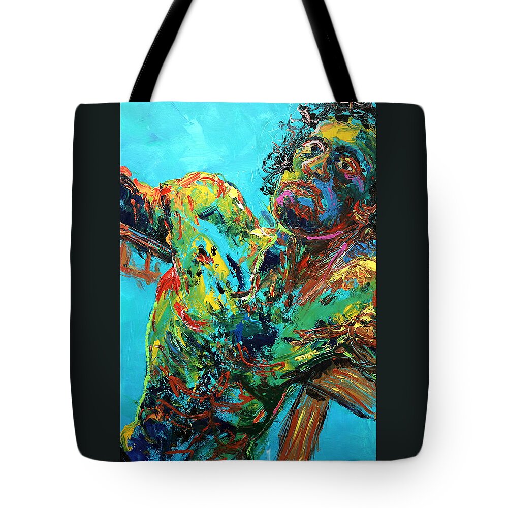 Portraits Tote Bag featuring the painting Holding On by Madeleine Shulman