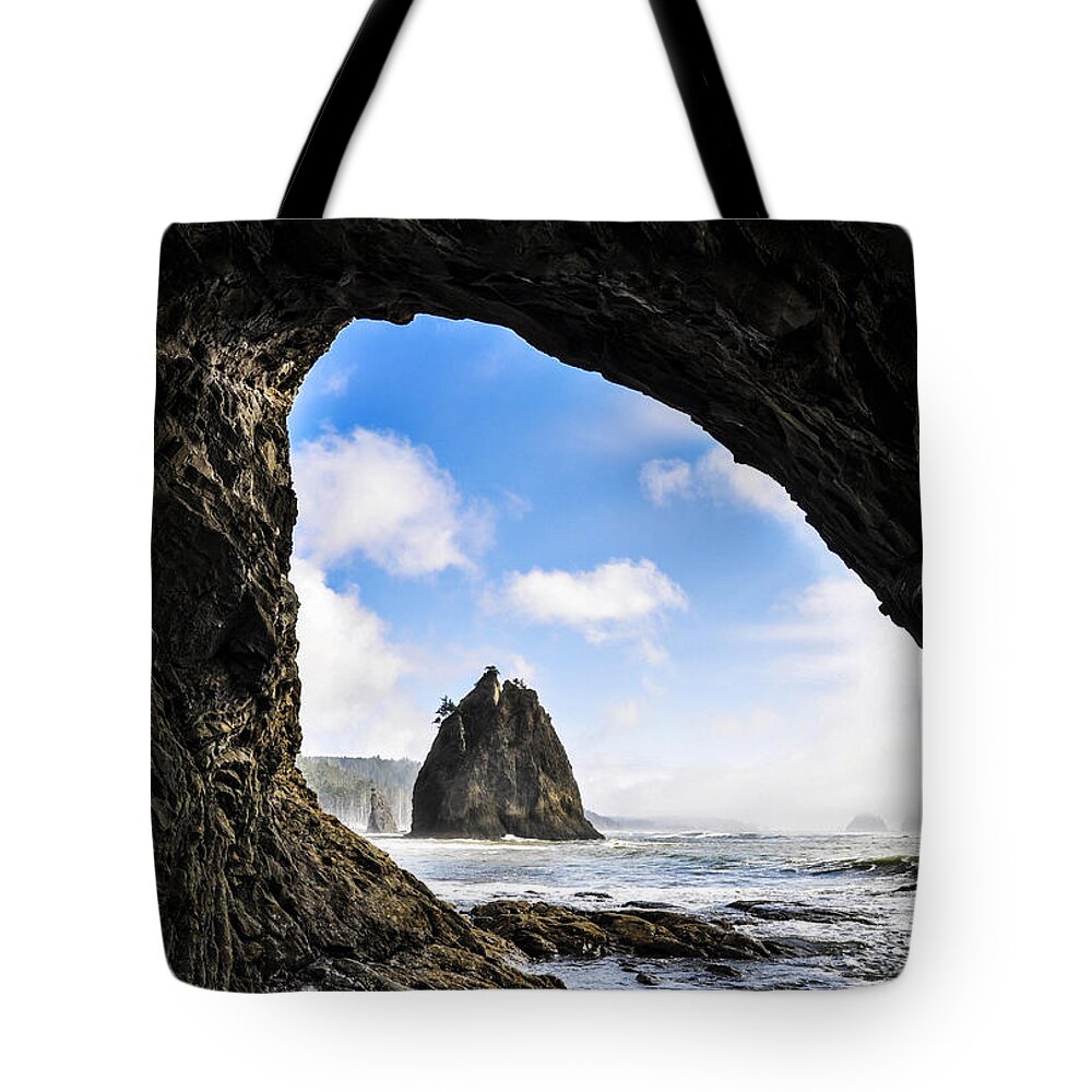 Scenic Tote Bag featuring the photograph Hole in the Wall by Pelo Blanco Photo