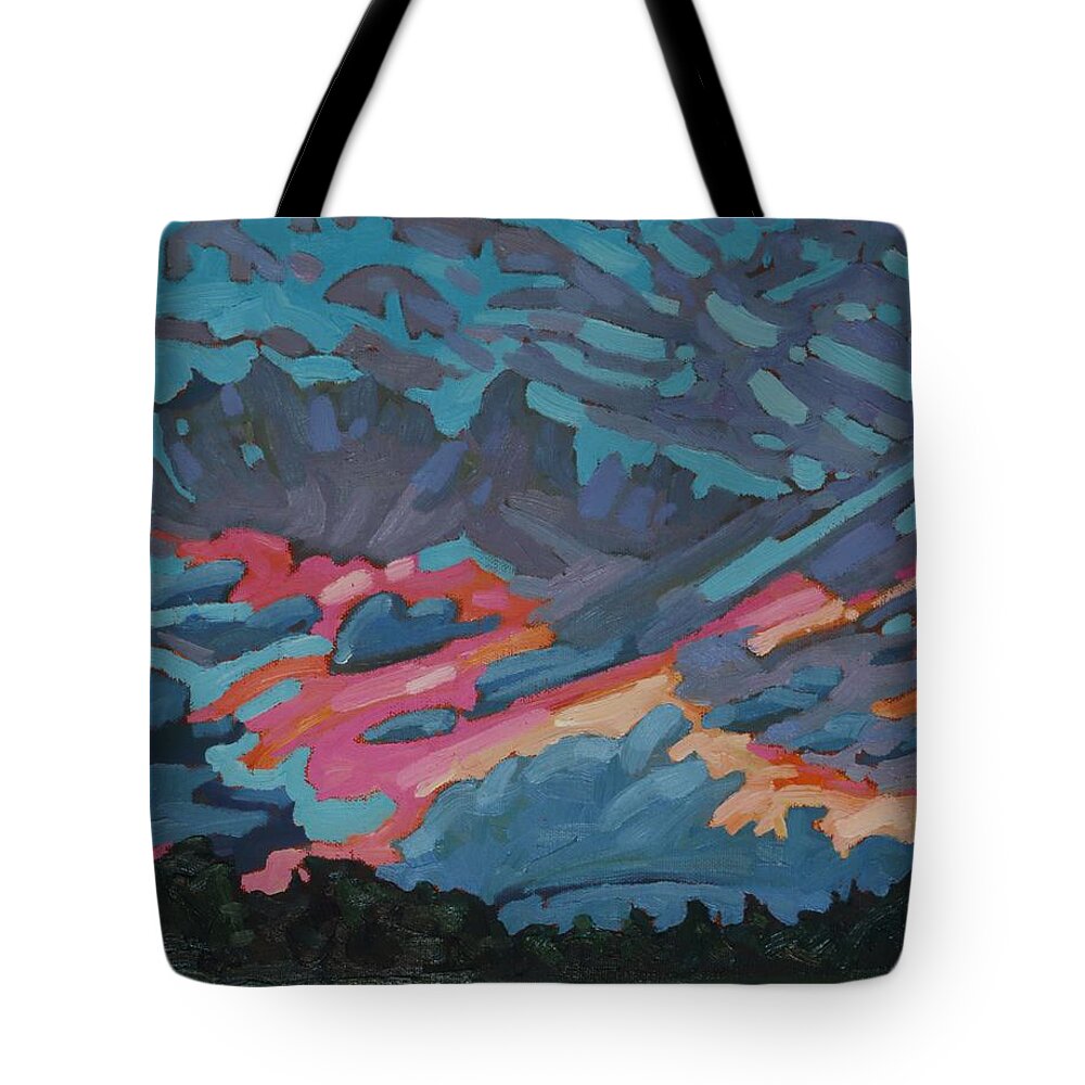 1803 Tote Bag featuring the painting Holiday July Sunrise by Phil Chadwick