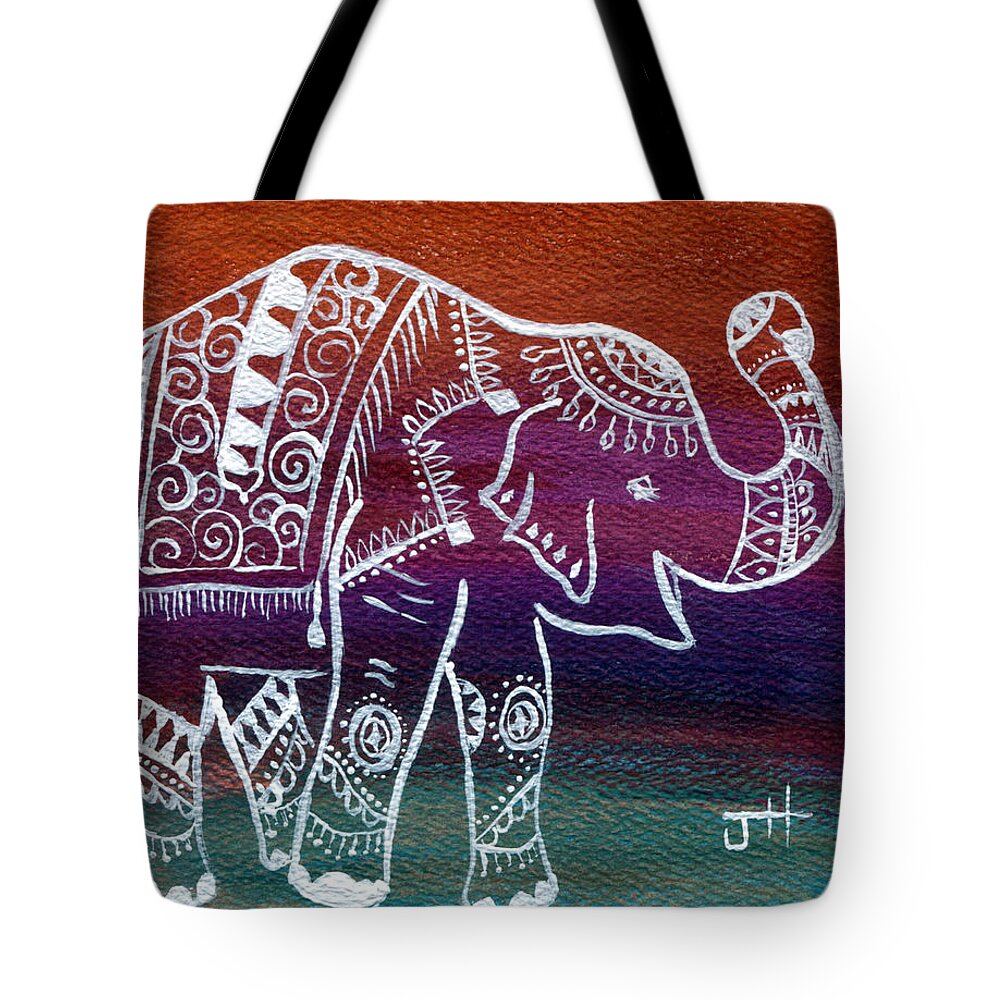 Hindu Mythology Tote Bag featuring the painting Holi's First Dance by Jaime Haney