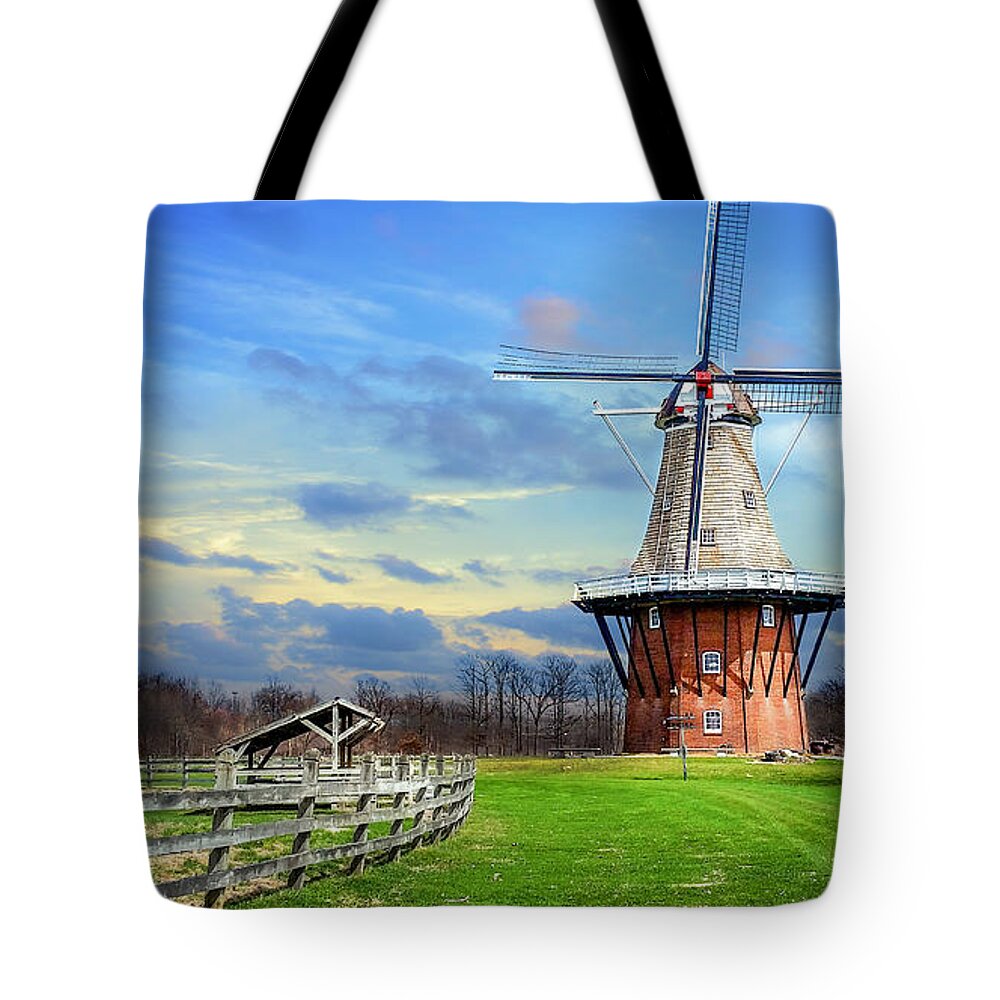 Holland Tote Bag featuring the photograph Holland Windmill by Tammy Chesney