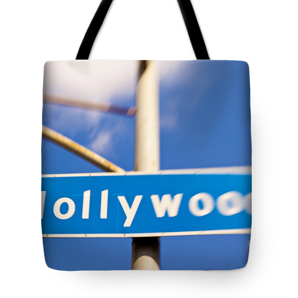 Background Tote Bag featuring the photograph Hollywood Blvd street sign by Micah May