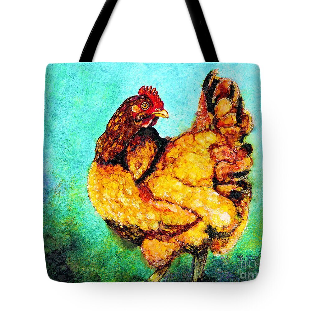 Chicken Tote Bag featuring the painting Hollywood by Jan Killian