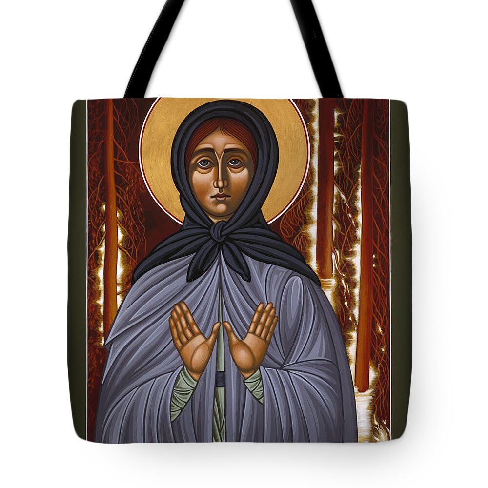 Holy Hermitess Tote Bag featuring the painting Holy Hermitess Maria of Olonets 101 by William Hart McNichols