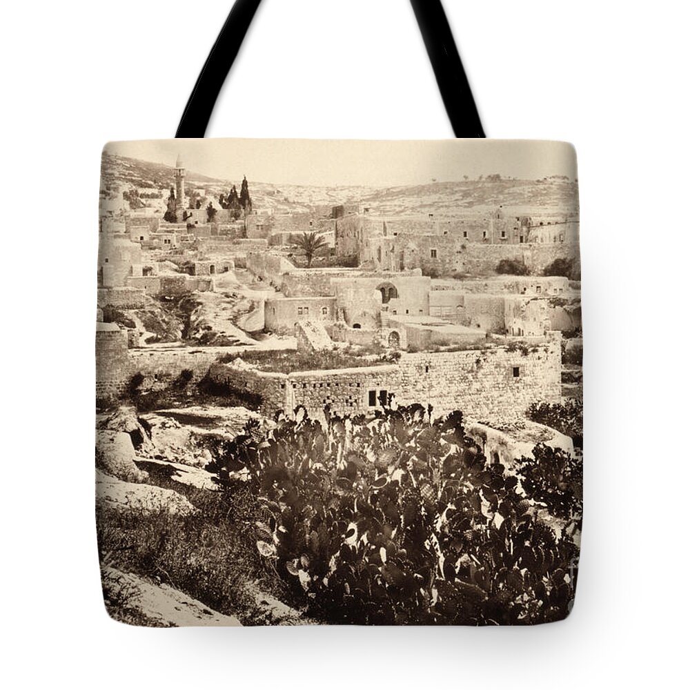 1650s Tote Bag featuring the photograph HOLY LAND, NAZARETH, c1860. by Granger