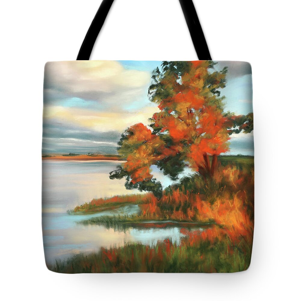 Marsh Tote Bag featuring the painting Home by the Water by Sandi Snead