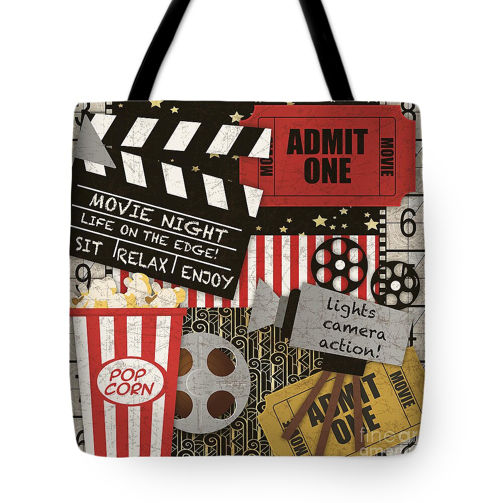 Wall Art Tote Bag featuring the painting Home Movie-JP3515 by Jean Plout
