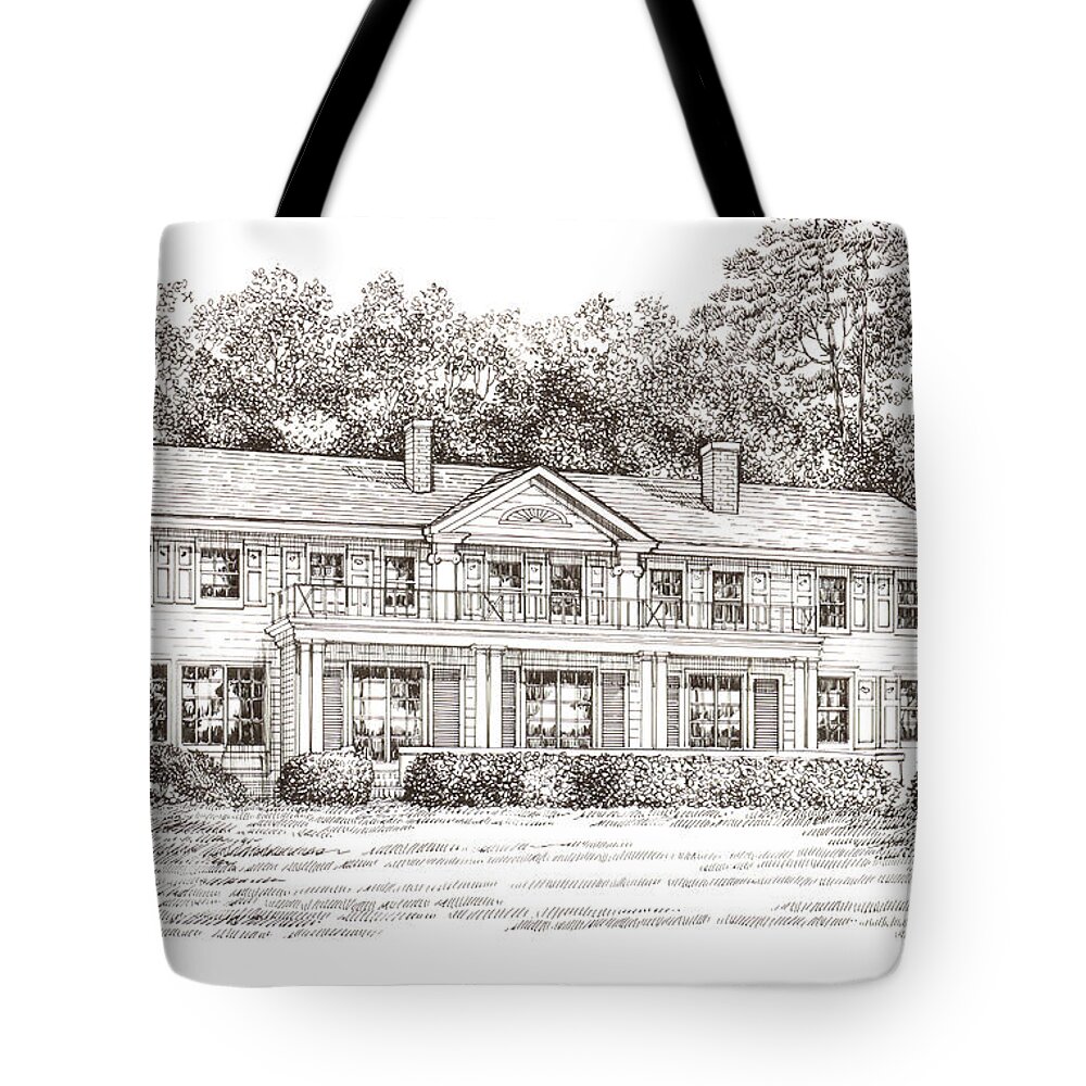  Tote Bag featuring the drawing Home Portrait #4 by Audrey Peaty