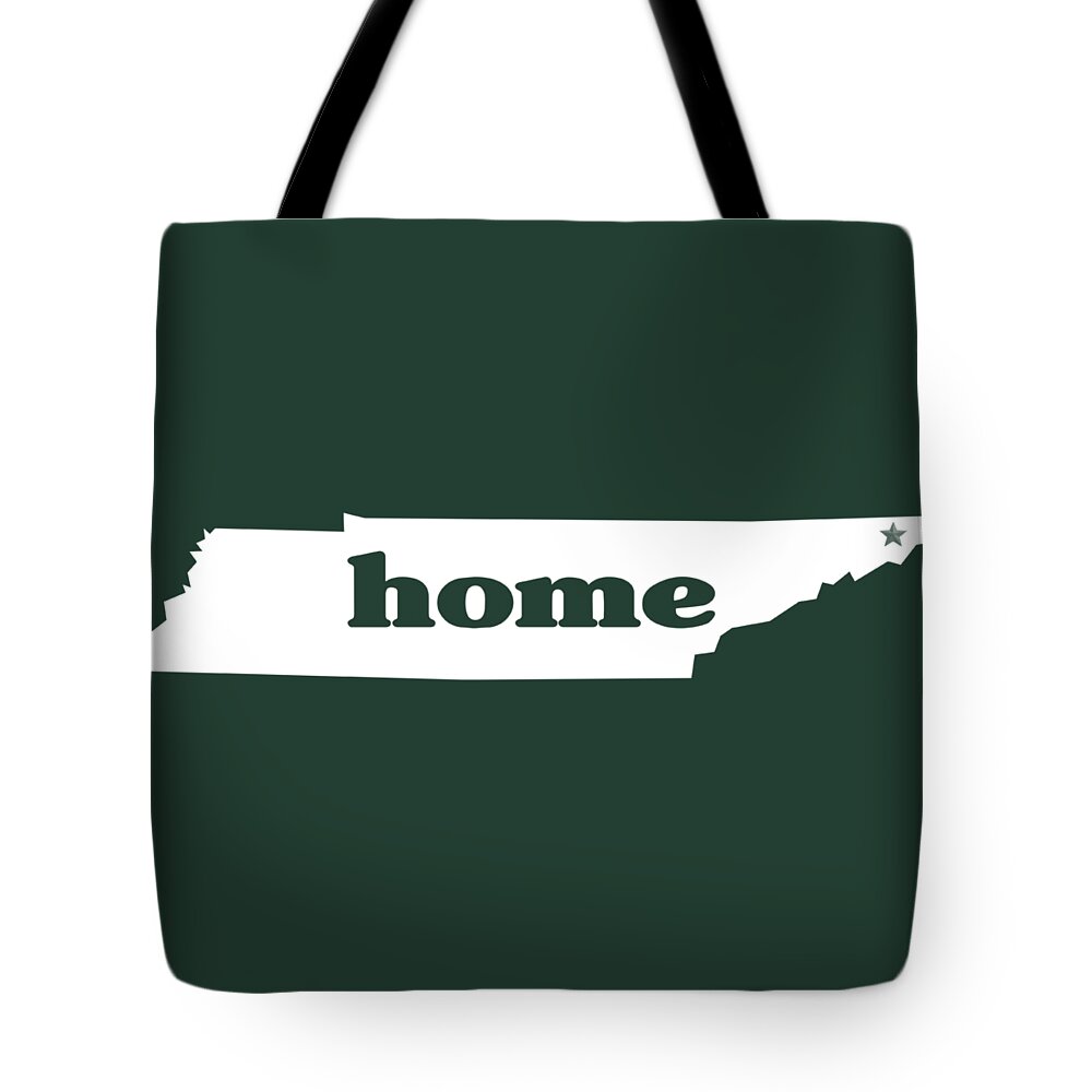 Home Tote Bag featuring the digital art home TN on Green by Heather Applegate