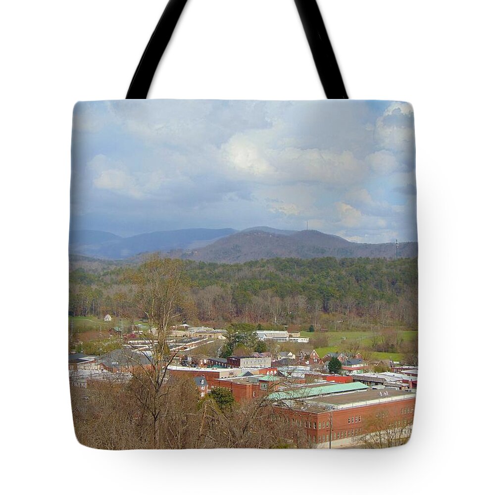 City Tote Bag featuring the photograph Hometown by Richie Parks