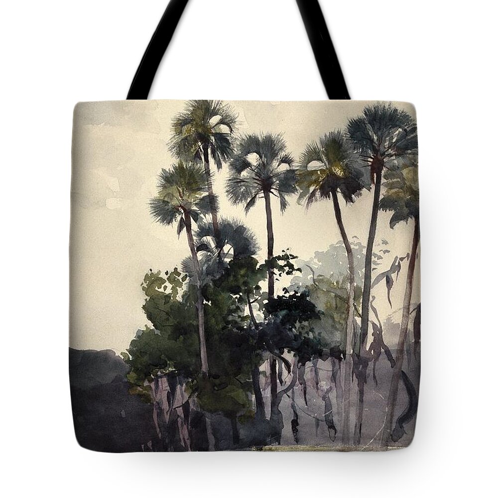 Winslow Homer (american Tote Bag featuring the painting Homosassa River by MotionAge Designs