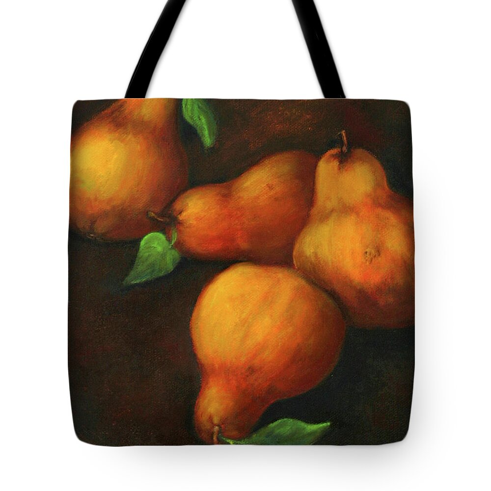Pear Paintings Tote Bag featuring the painting Honey Pears by Portraits By NC