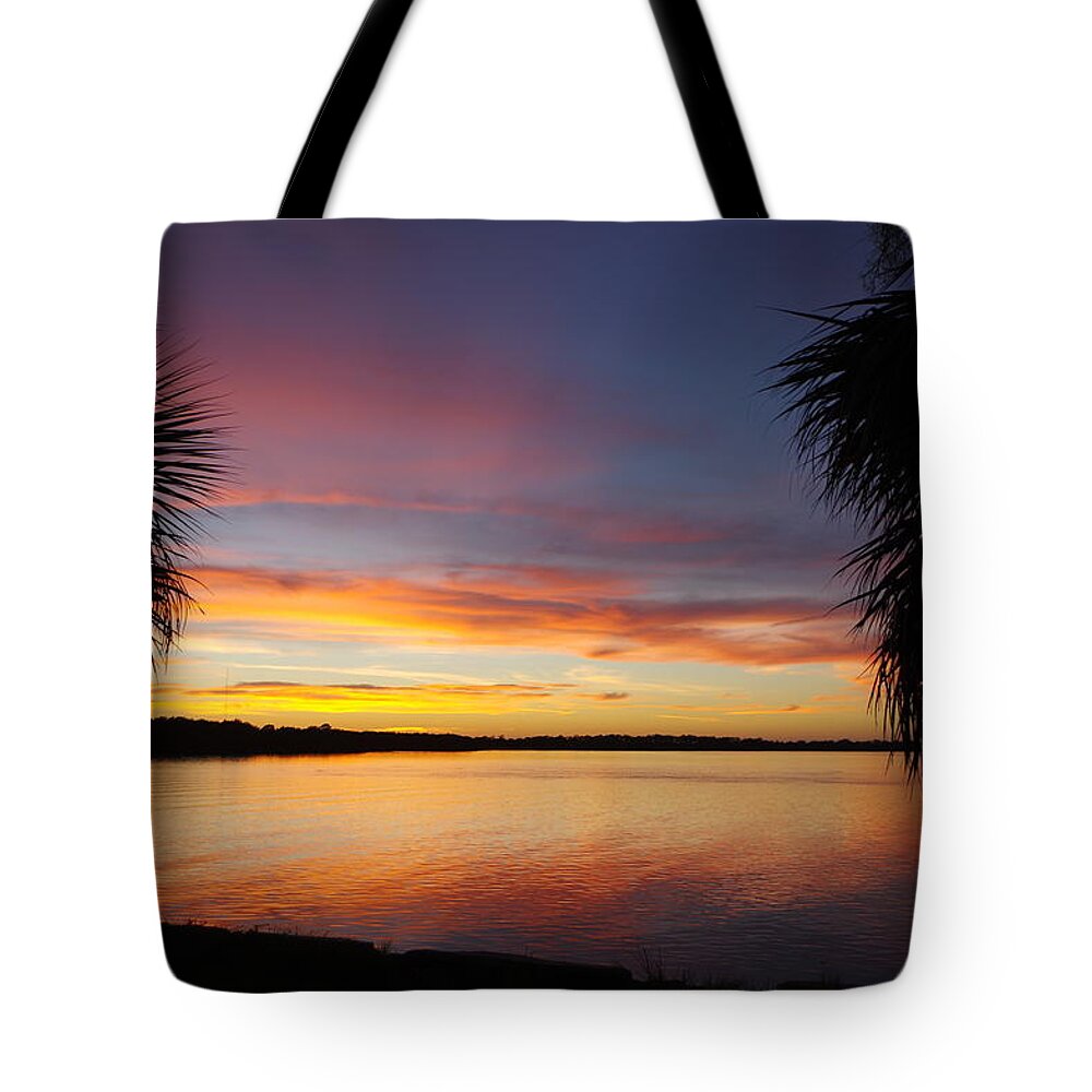 Sunset Tote Bag featuring the photograph Honeymoon Sunset by Stoney Lawrentz