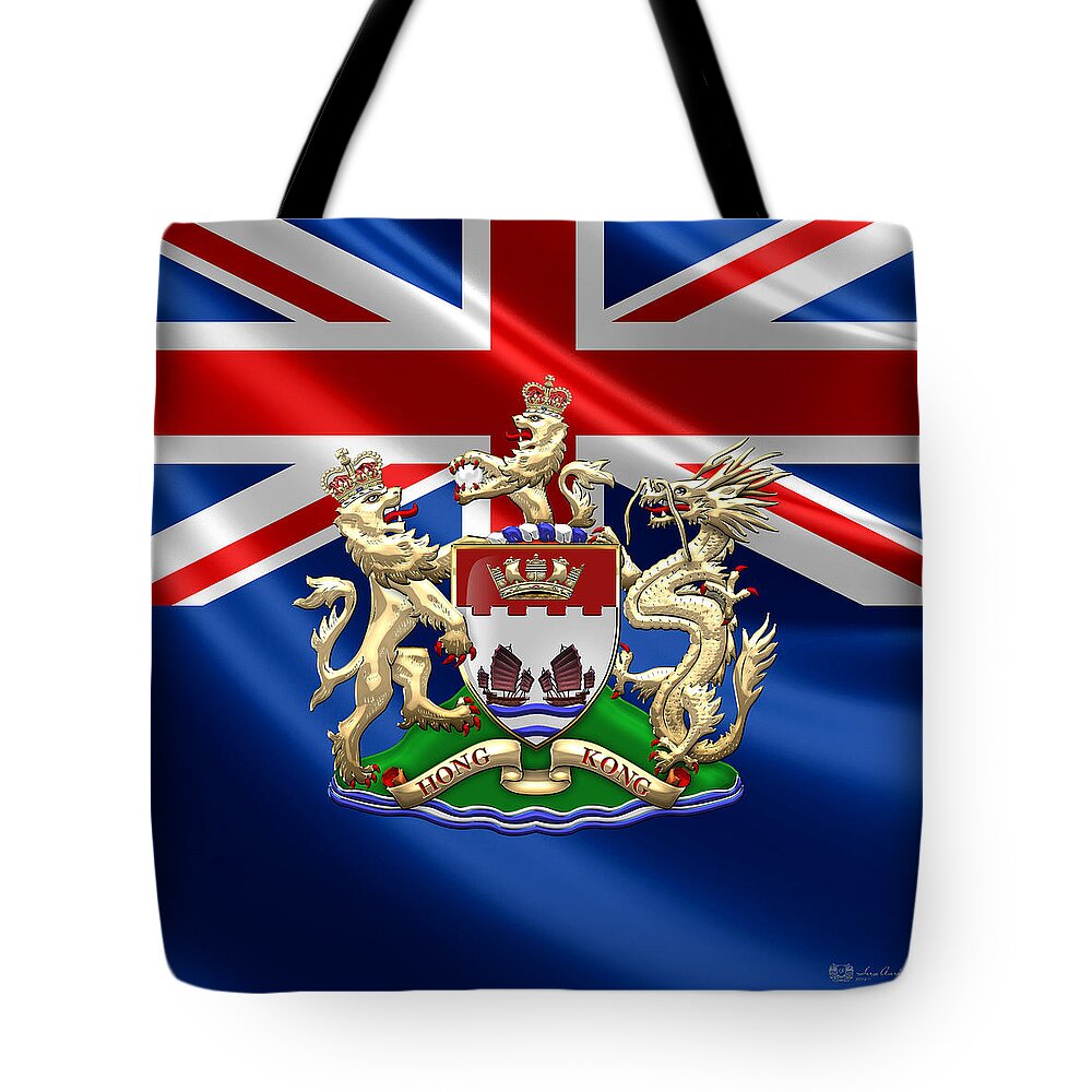 World Heraldry 3d By Serge Averbukh Tote Bag featuring the photograph Hong Kong - 1959-1997 Coat of Arms by Serge Averbukh