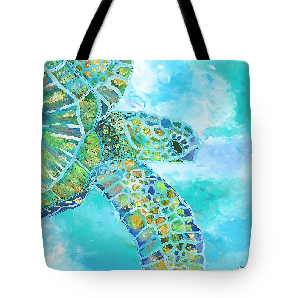 Honu Tote Bag featuring the painting Honu 11 by Marionette Taboniar