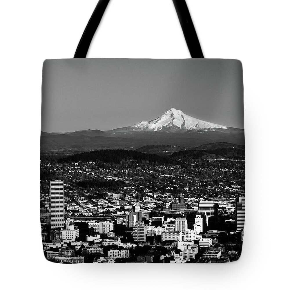 Mt Tote Bag featuring the photograph Hood Over Portland by Curtis Knight