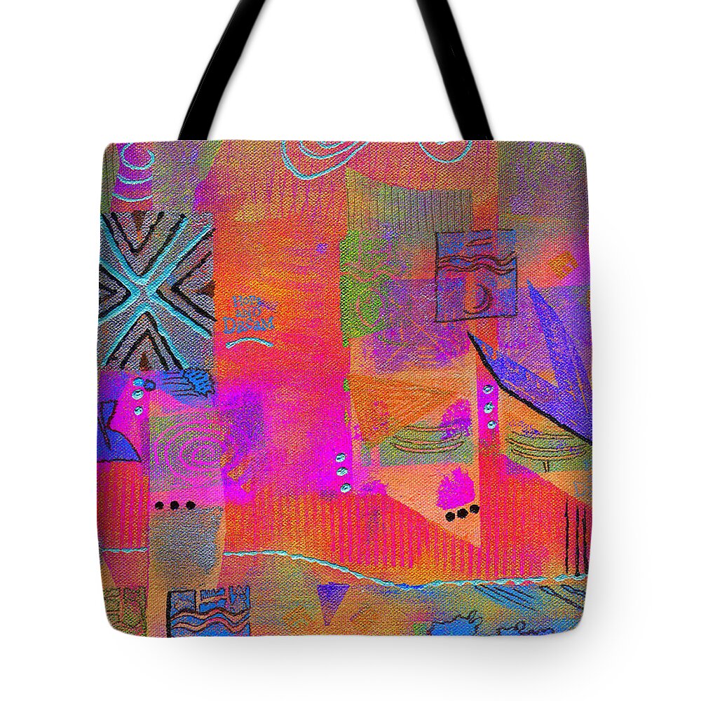 Abstract Tote Bag featuring the mixed media Hope and Dreams by Angela L Walker