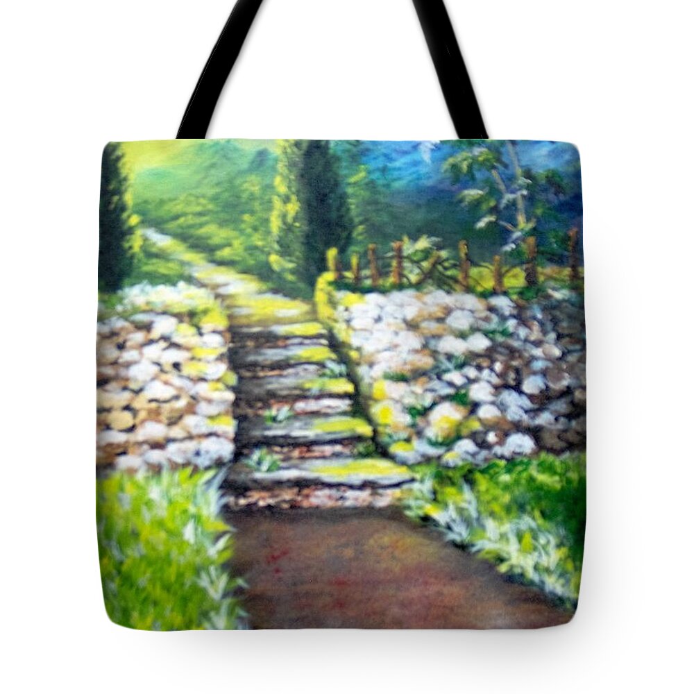 Stairs Tote Bag featuring the painting Hope by Saundra Johnson