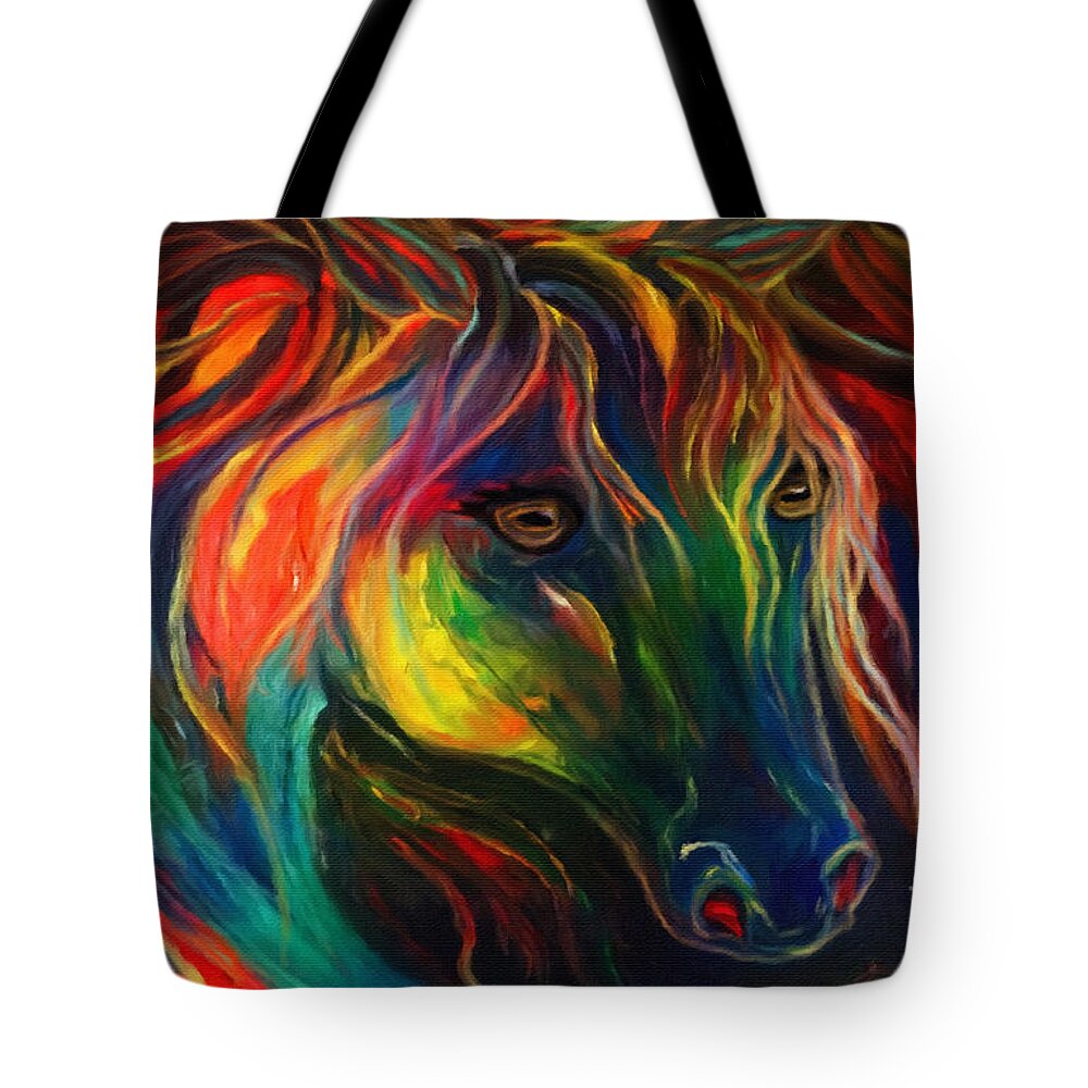 Prophetic Tote Bag featuring the painting Horse of Hope by Pam Herrick