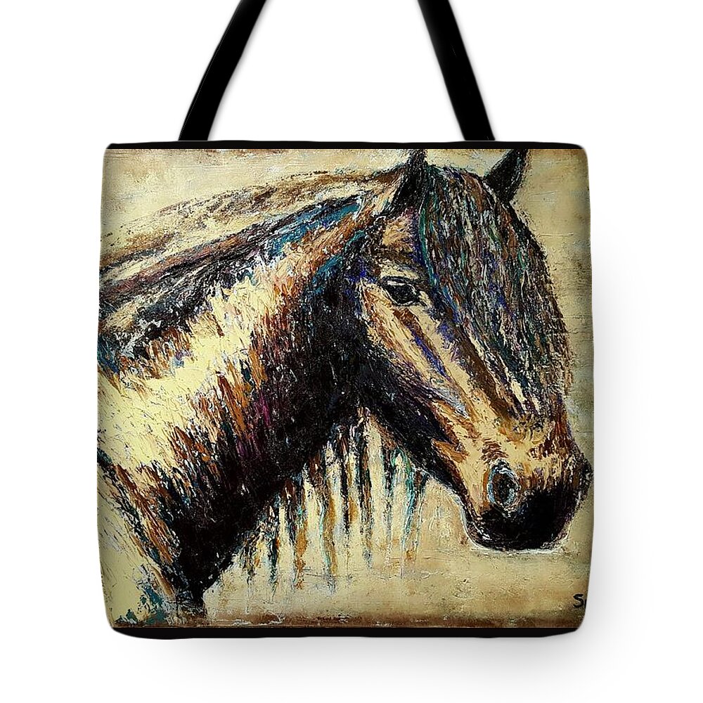 Horse Tote Bag featuring the painting Horse by Sunel De Lange