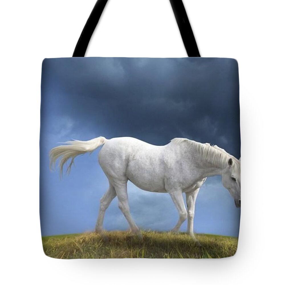 Horse Tote Bag featuring the digital art Horse by Super Lovely