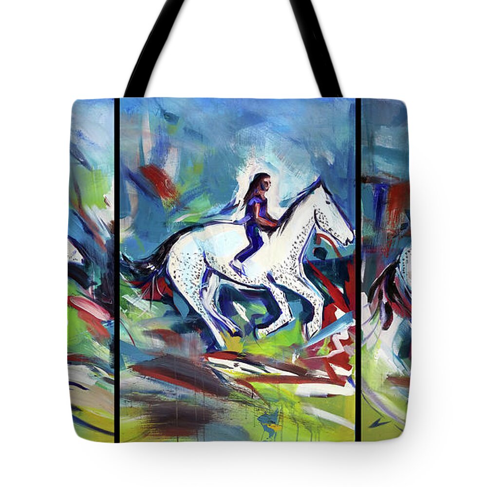  Tote Bag featuring the painting Horse Three II by John Gholson