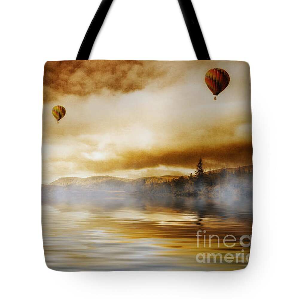 Hot Tote Bag featuring the photograph Hot Air Balloon Escape by Ian Mitchell