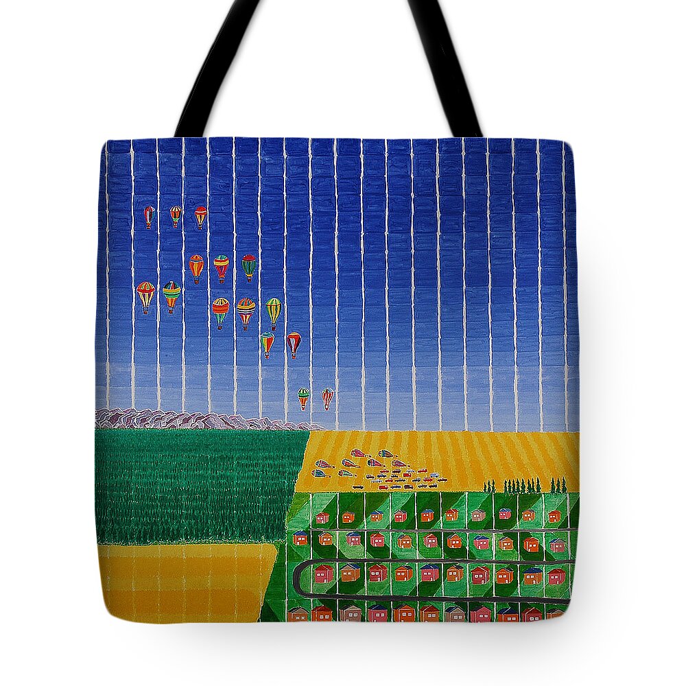 3d Tote Bag featuring the painting Hot Air Balloon Party by Jesse Jackson Brown