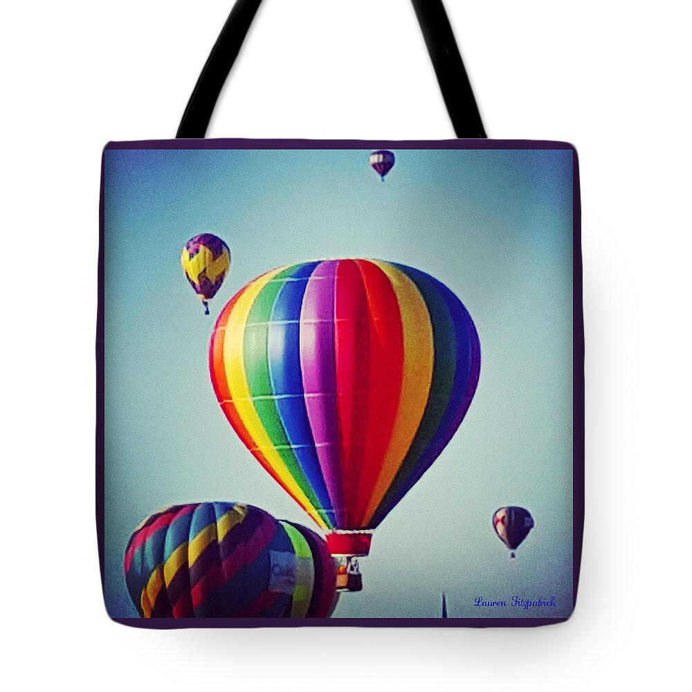 Hot Air Balloon Tote Bag featuring the photograph Hot Air Balloons by Lauren Fitzpatrick