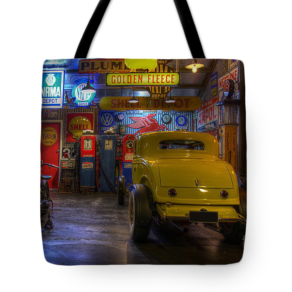 Garage Tote Bag featuring the photograph Hot Rod Garage 3 by Stuart Row