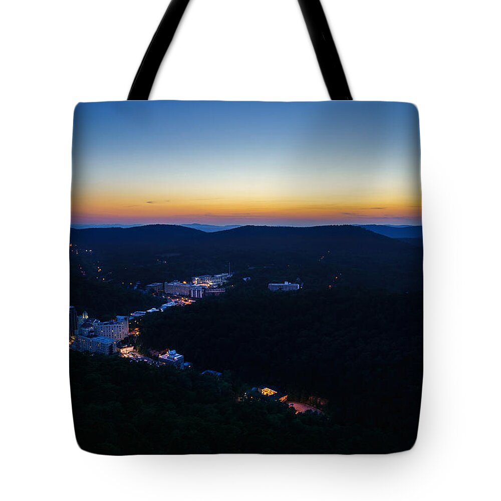 Hot Springs National Park Tote Bag featuring the photograph Hot Springs Sunset by David Dedman