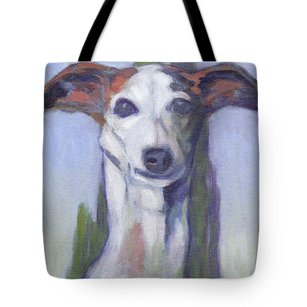 Hound Dog Tote Bag featuring the painting Hound by Kazumi Whitemoon