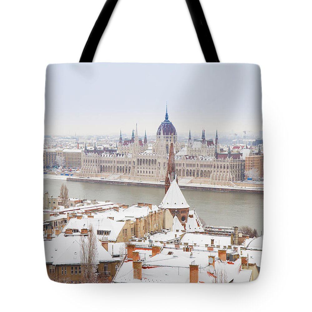 Budapest Tote Bag featuring the photograph House of Parliament in Budapest by Anastasy Yarmolovich