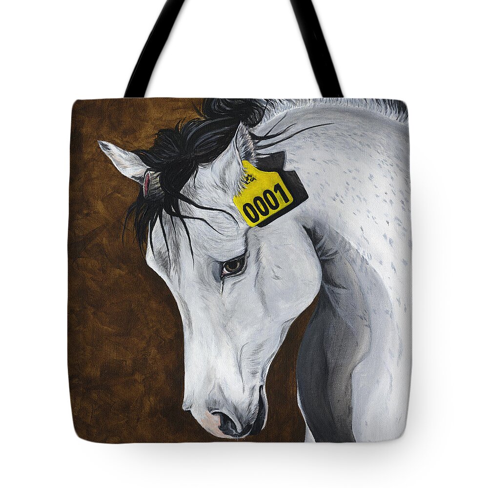 Unicorn Tote Bag featuring the painting Unicorn - How Far Would We Go? by Twyla Francois