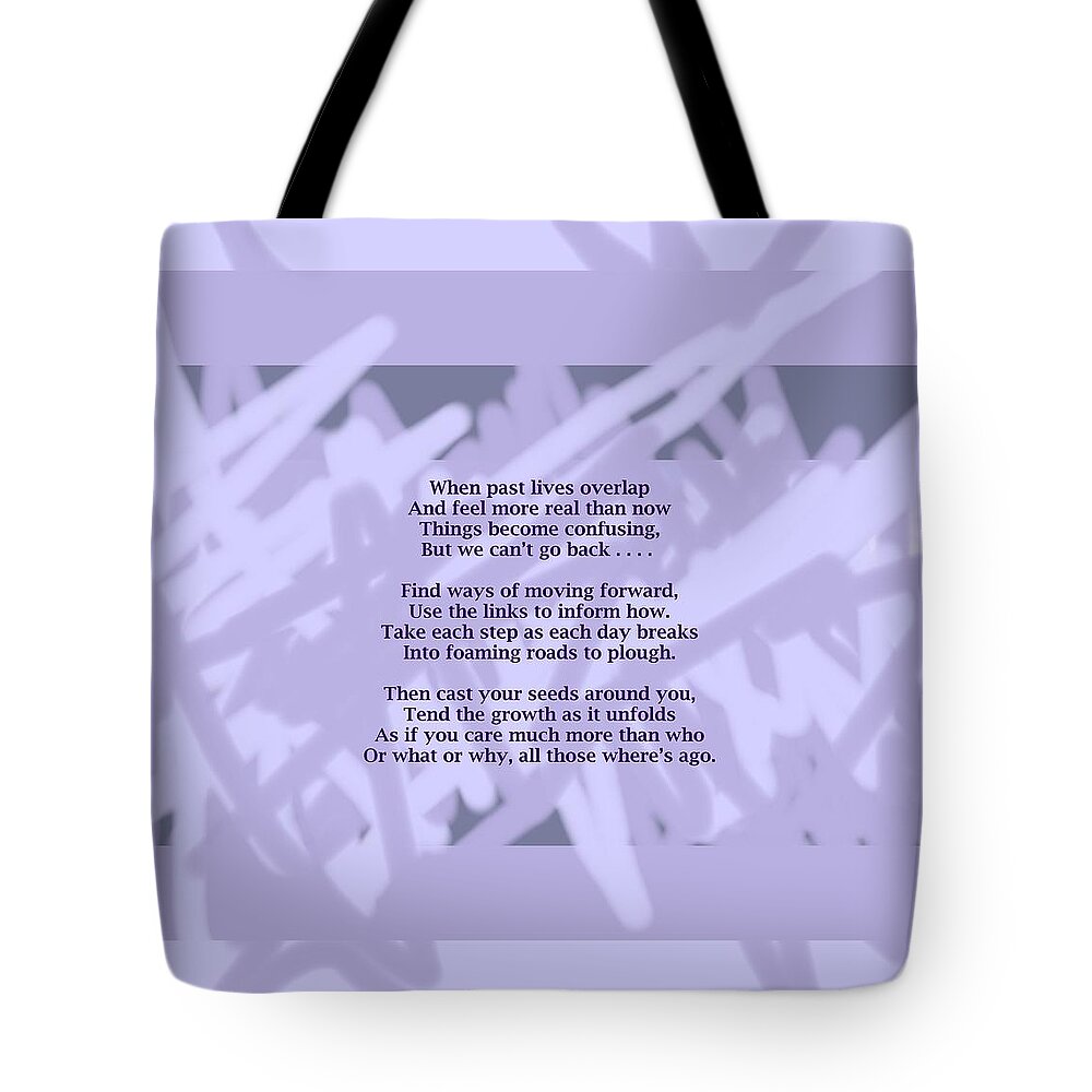 Poem Tote Bag featuring the mixed media HOW NOW Poem by Julia Woodman